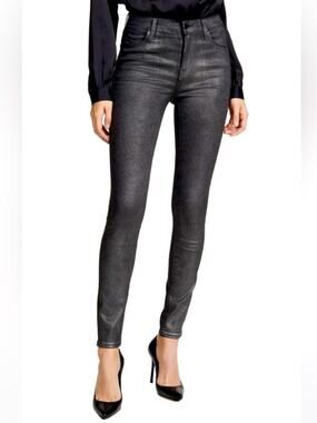 J Brand Jeans Maria High Rise Skinny Pants Silver Lament Size 29